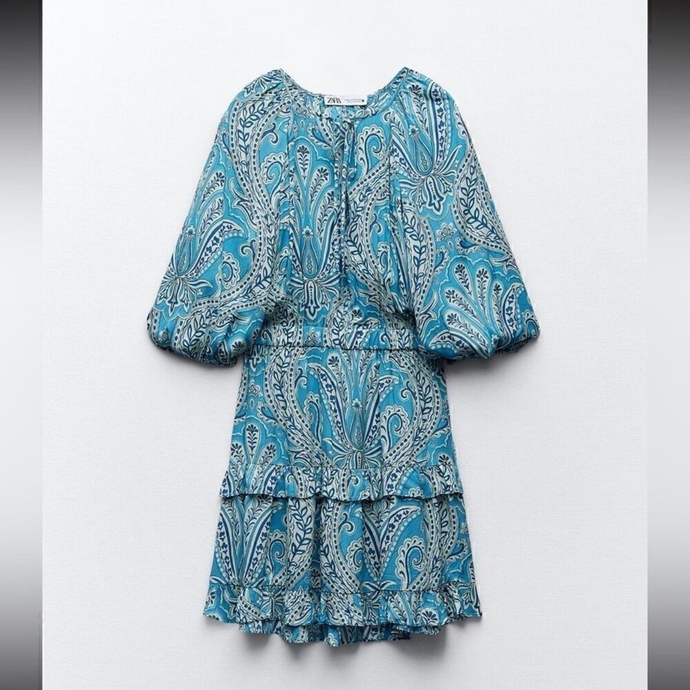 ZARA PRINTED SHORT DRESS - SIZE S - BRAND NEW WITH TAG